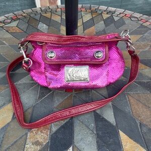 COACH Poppy Hot Pink Sequin Crossbody Bag